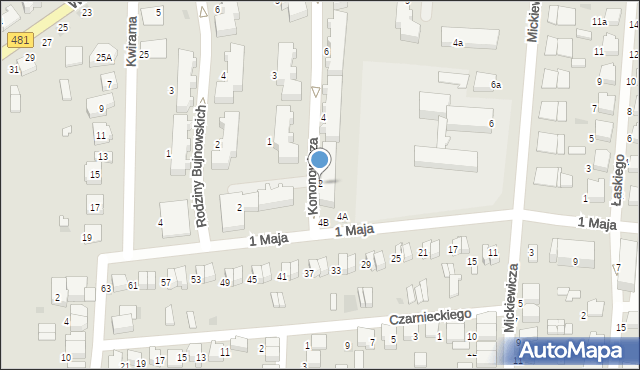 Łask, Kononowicza Macieja Józefa, 2, mapa Łask