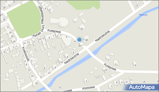 Łaskarzew, Kolejowa, 10, mapa Łaskarzew