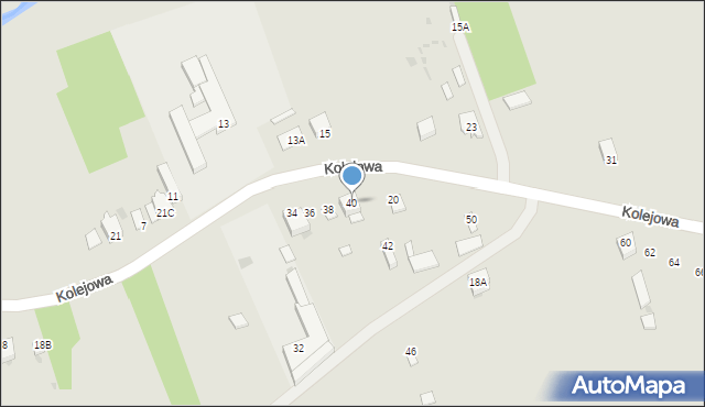 Łaskarzew, Kolejowa, 40, mapa Łaskarzew