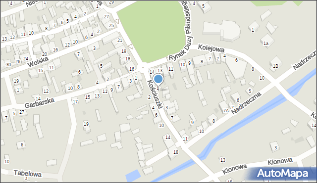 Łaskarzew, Kościuszki Tadeusza, gen., 1A, mapa Łaskarzew