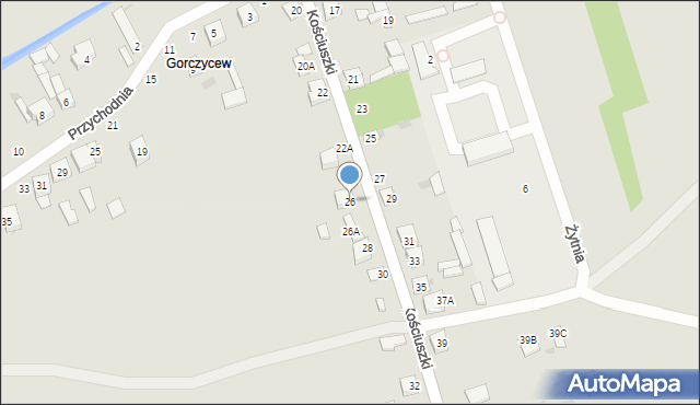 Łaskarzew, Kościuszki Tadeusza, gen., 26, mapa Łaskarzew