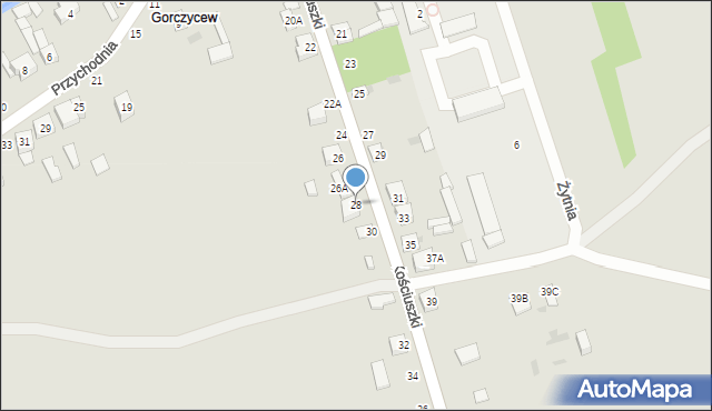 Łaskarzew, Kościuszki Tadeusza, gen., 28, mapa Łaskarzew