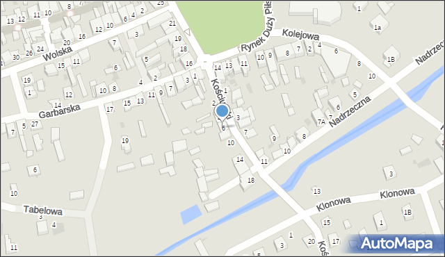 Łaskarzew, Kościuszki Tadeusza, gen., 6, mapa Łaskarzew