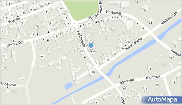 Łaskarzew, Kościuszki Tadeusza, gen., 7, mapa Łaskarzew