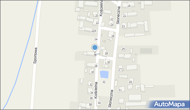 Lasocice, Kościelna, 26, mapa Lasocice