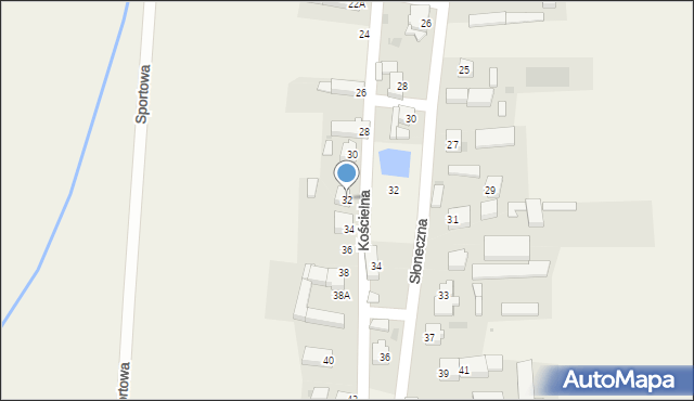 Lasocice, Kościelna, 32, mapa Lasocice