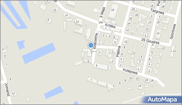 Łaszczów, Kościelna, 2, mapa Łaszczów