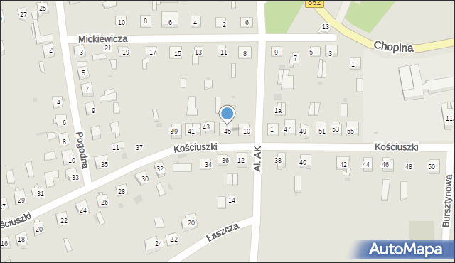 Łaszczów, Kościuszki Tadeusza, gen., 45, mapa Łaszczów