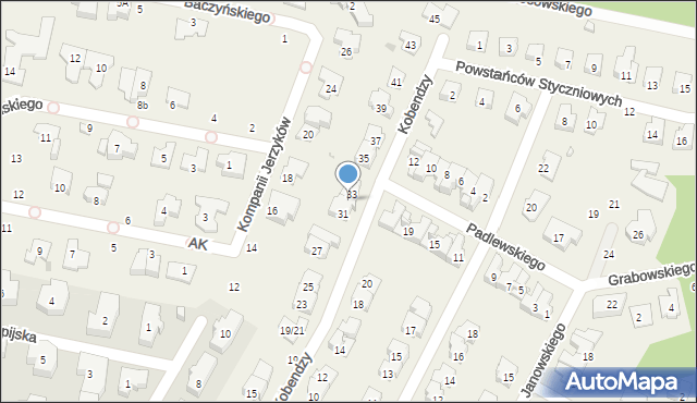 Latchorzew, Kobendzy Romana, 31/33, mapa Latchorzew