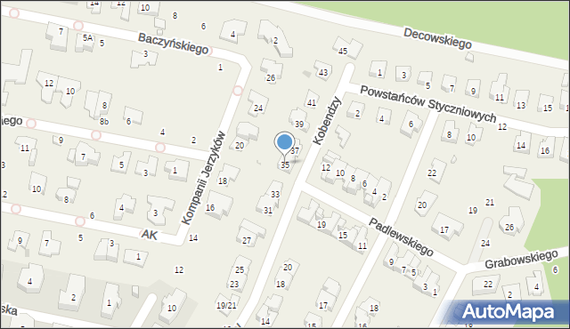 Latchorzew, Kobendzy Romana, 35, mapa Latchorzew