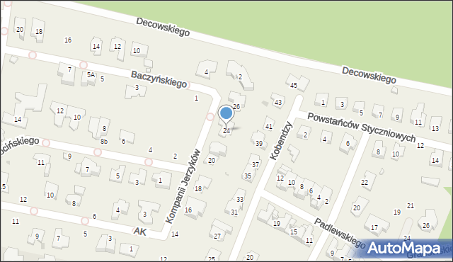 Latchorzew, Kompanii Jerzyków, 24, mapa Latchorzew