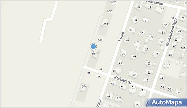 Latchorzew, Kościuszki Tadeusza, gen., 66, mapa Latchorzew