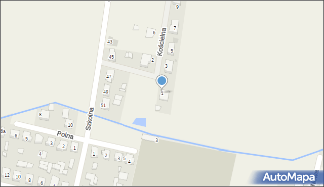 Latowice, Kościelna, 1, mapa Latowice