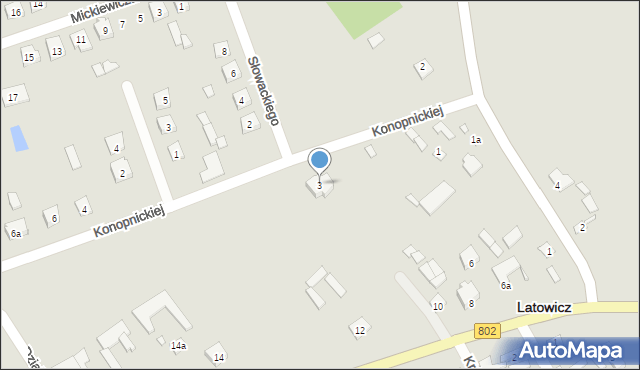 Latowicz, Konopnickiej Marii, 3, mapa Latowicz