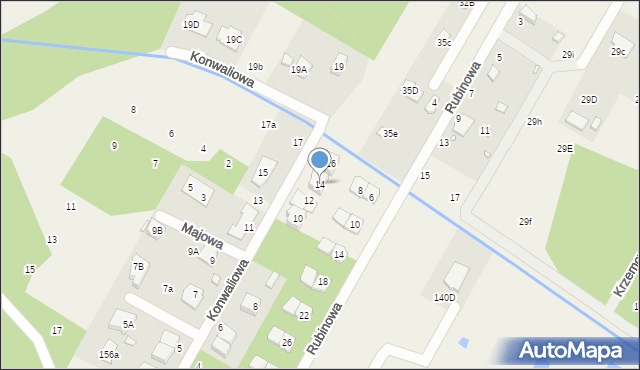 Łazy, Konwaliowa, 14, mapa Łazy