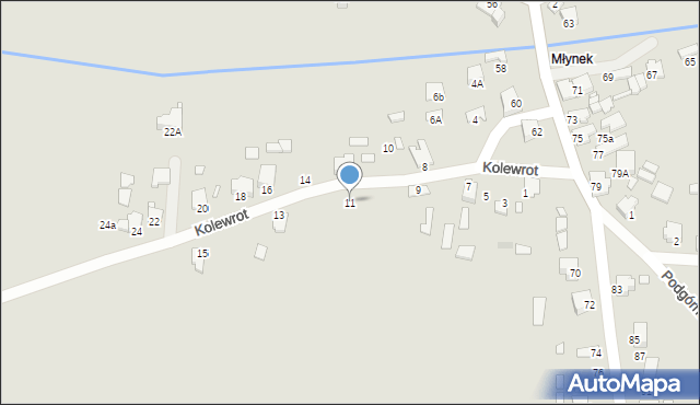 Łazy, Kolewrot, 11, mapa Łazy
