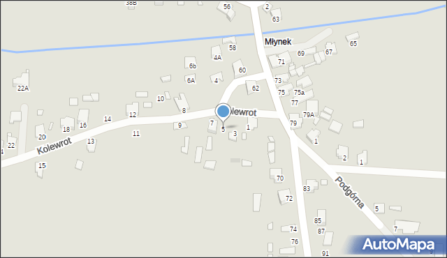 Łazy, Kolewrot, 5, mapa Łazy