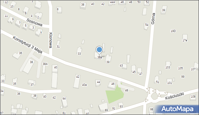 Łazy, Konstytucji 3 Maja, 39a, mapa Łazy