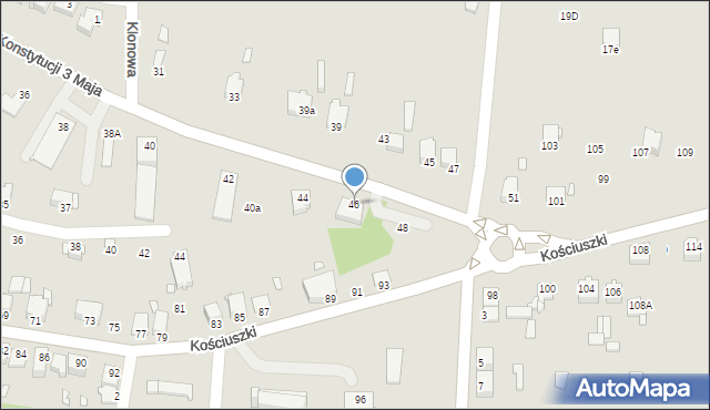 Łazy, Konstytucji 3 Maja, 46, mapa Łazy