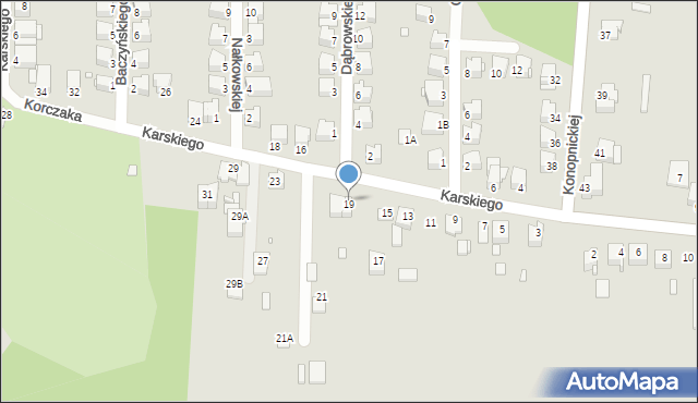 Łazy, Korczaka Janusza, 19B, mapa Łazy