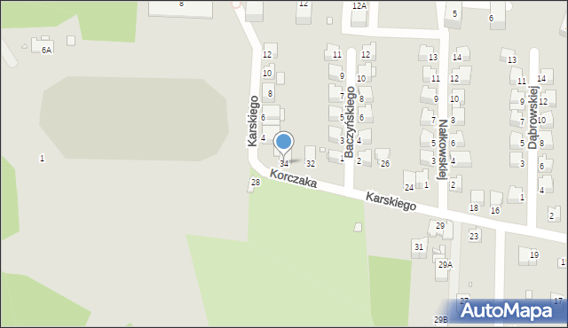 Łazy, Korczaka Janusza, 34, mapa Łazy