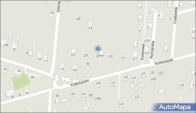 Łazy, Kościuszki Tadeusza, gen., 107, mapa Łazy