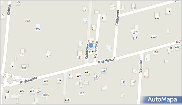 Łazy, Kościuszki Tadeusza, gen., 115, mapa Łazy