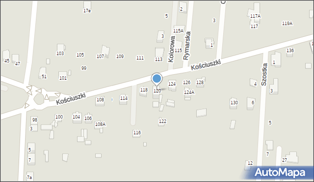 Łazy, Kościuszki Tadeusza, gen., 120, mapa Łazy