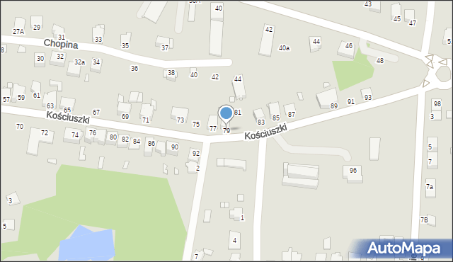 Łazy, Kościuszki Tadeusza, gen., 79, mapa Łazy