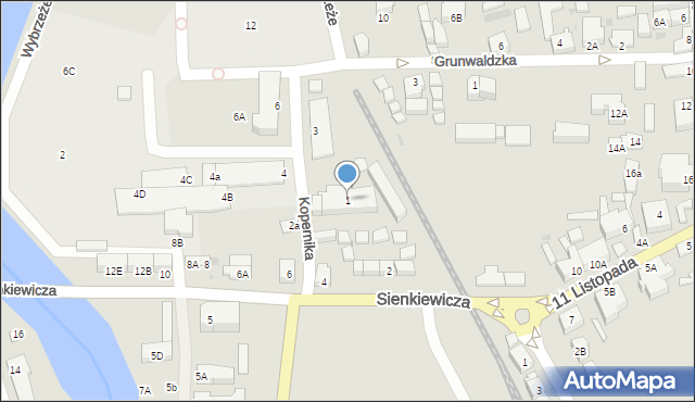 Łeba, Kopernika Mikołaja, 1, mapa Łeba