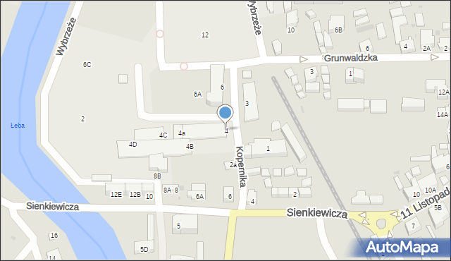 Łeba, Kopernika Mikołaja, 4, mapa Łeba