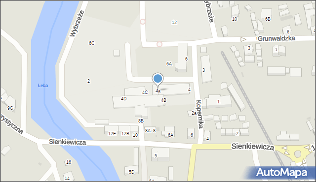 Łeba, Kopernika Mikołaja, 4a, mapa Łeba