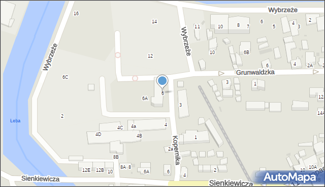 Łeba, Kopernika Mikołaja, 6, mapa Łeba