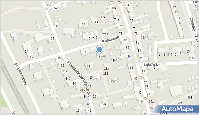 Łeba, Kościelna, 6, mapa Łeba