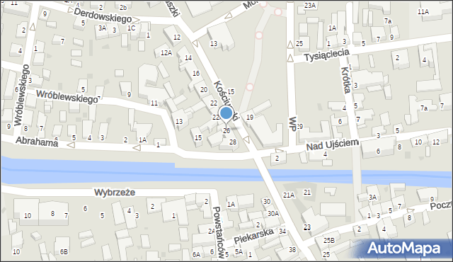 Łeba, Kościuszki Tadeusza, gen., 26, mapa Łeba