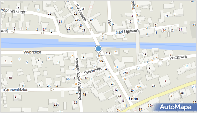 Łeba, Kościuszki Tadeusza, gen., 30, mapa Łeba