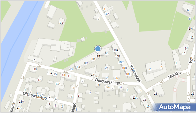Łeba, Kościuszki Tadeusza, gen., 8E, mapa Łeba