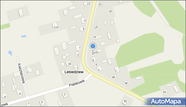 Lebiedziew, Kodeńska, 10, mapa Lebiedziew