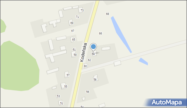 Lebiedziew, Kodeńska, 64, mapa Lebiedziew