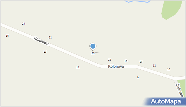 Łebno, Kolorowa, 20, mapa Łebno