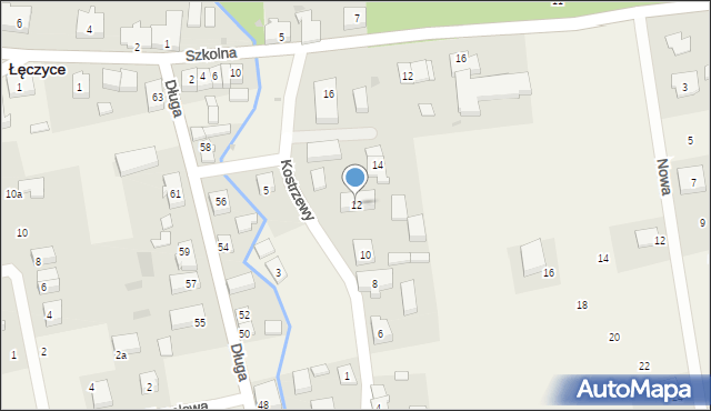 Łęczyce, Kostrzewy, 12, mapa Łęczyce