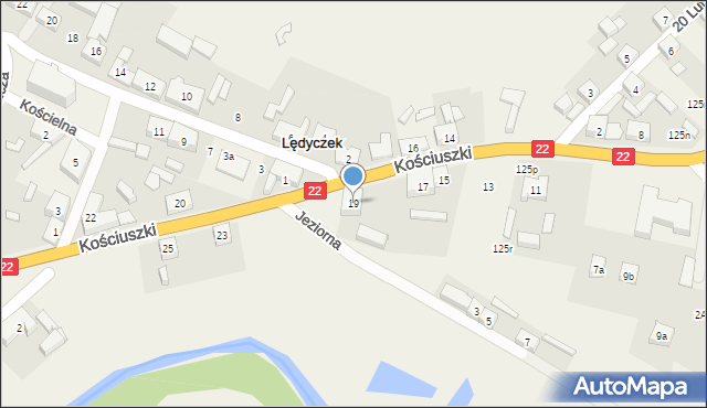 Lędyczek, Kościuszki Tadeusza, gen., 19, mapa Lędyczek