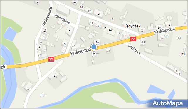 Lędyczek, Kościuszki Tadeusza, gen., 25, mapa Lędyczek