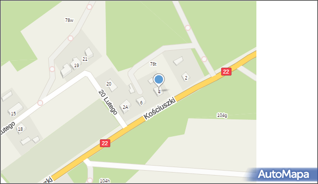 Lędyczek, Kościuszki Tadeusza, gen., 4, mapa Lędyczek