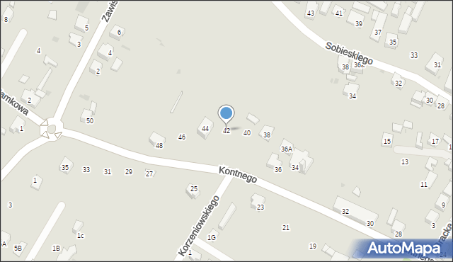 Lędziny, Kontnego Pawła, ks., 42, mapa Lędziny
