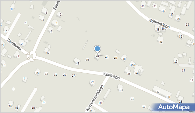 Lędziny, Kontnego Pawła, ks., 44, mapa Lędziny