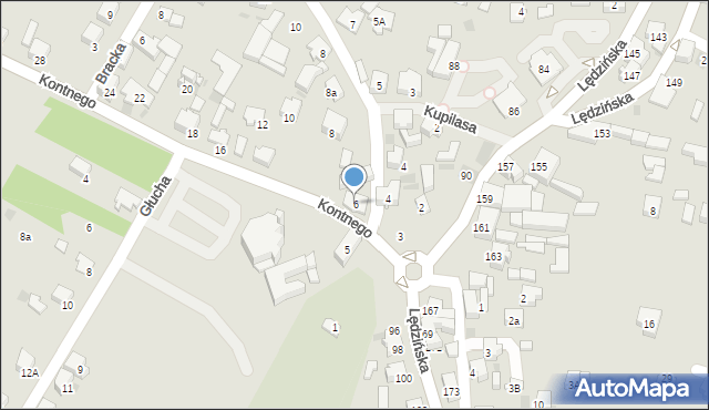 Lędziny, Kontnego Pawła, ks., 6, mapa Lędziny