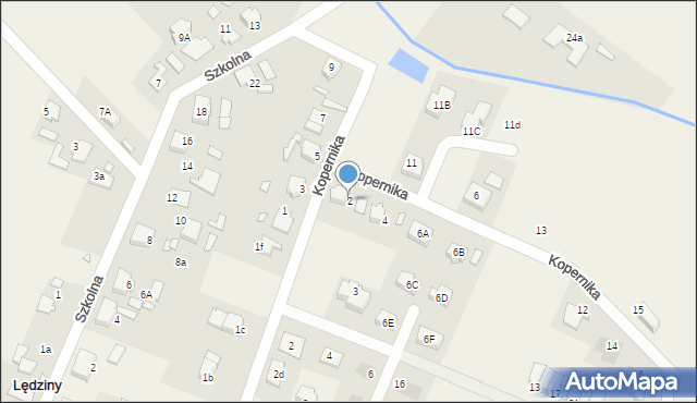 Lędziny, Kopernika Mikołaja, 2, mapa Lędziny