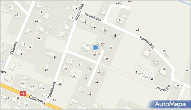 Lędziny, Kopernika Mikołaja, 6E, mapa Lędziny