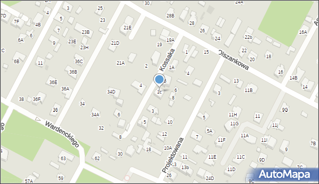 Legionowo, Kossaka Jana, 1c, mapa Legionowo